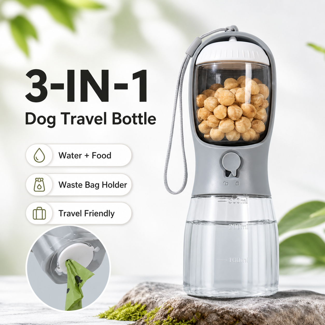 PawFlow 3-in-1 Dog Travel Bottle